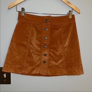 Madewell oranbe velvet skirt